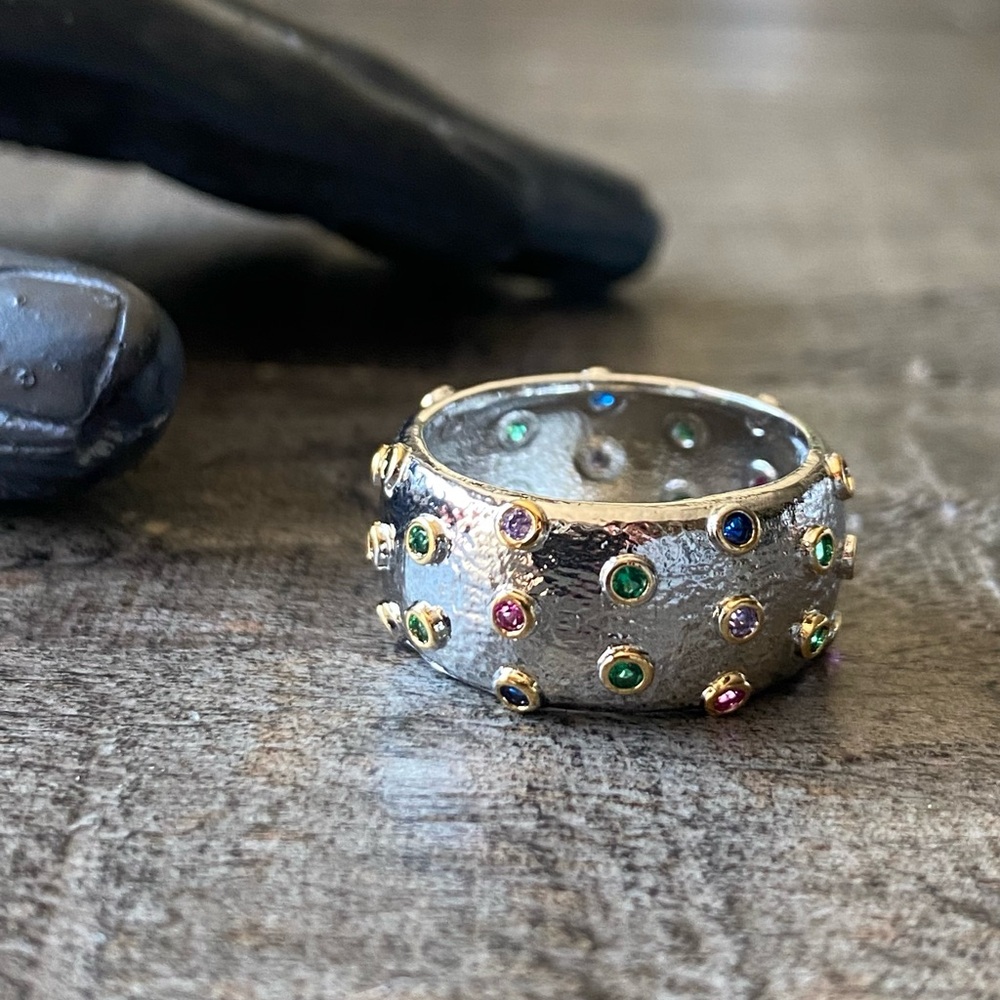 NEW Silver & Gemstone Cocktail Ring - Picture 2 of 10